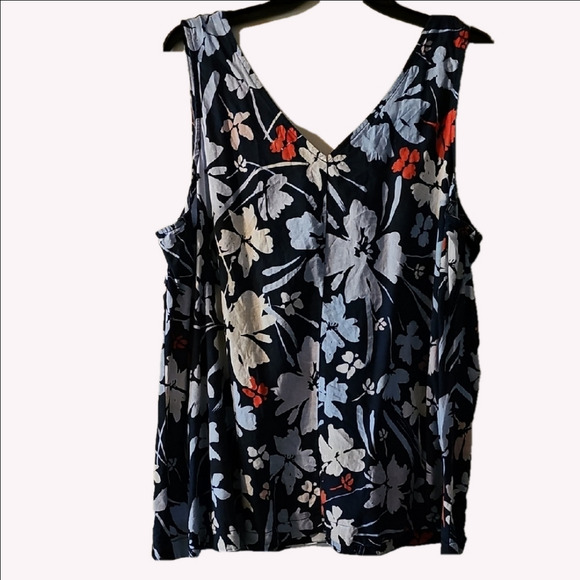 Time and Tru Red and Blue Boxy Tank Top - Picture 1 of 4